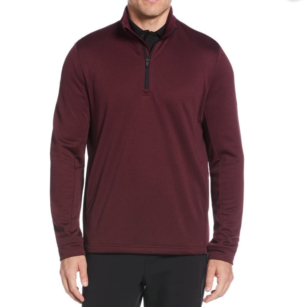 Ben Hogan Performance Golf 1/4 Zip Red Pullover Men's 2XL Micro Jacquard Cover